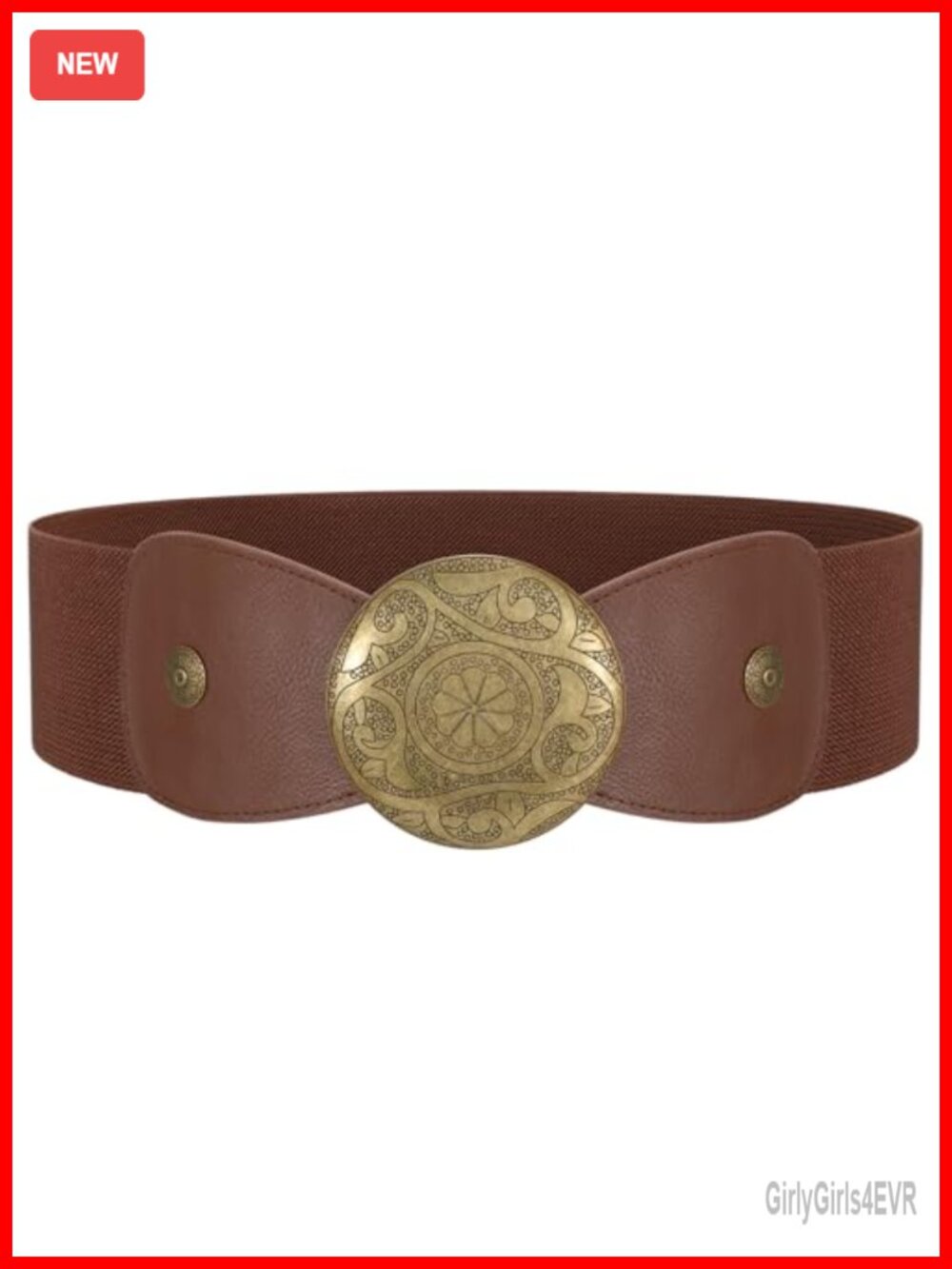 Wide Elastic Stretch Belt Western Buckle Vintage Waist Belt for Dress
